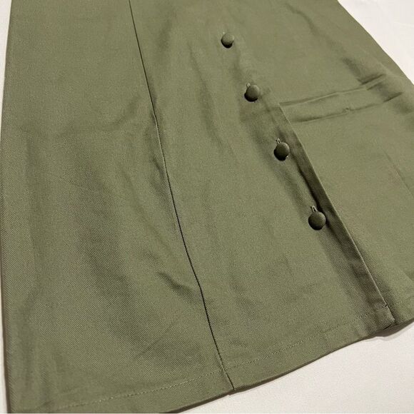 NWT Lulu’s You’re a Natural Olive Green Button Up Halter Mini Dress - Picture 8 of 12